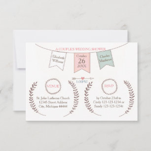 Invitation Bunting Élégant - 3x5 Enterrement de Vie de Jeune 