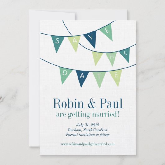 Invitation Bunting Enregistrez la date (Devant)