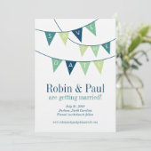 Invitation Bunting Enregistrez la date (Debout devant)