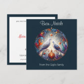 Invitation Buon Natale 2 colombes fête de Noël italienne (Devant / Derrière)