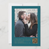 Invitation Burange Agate Turquoise Photo QR Code Mariage (Dos)