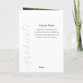 Invitation Burange Orange - Script Graduate Photo moderne (Dos)