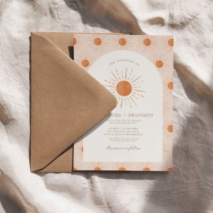 Invitation Burange Sun Celestial Boho Mariage Qr Code