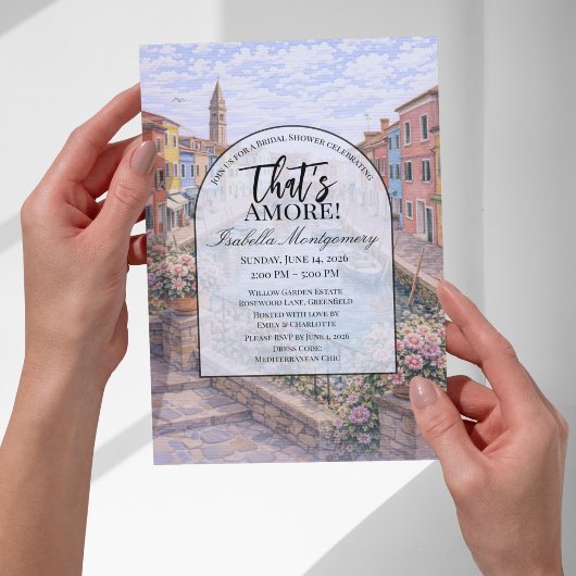 Invitation Burano Italian Themed Bridal Shower