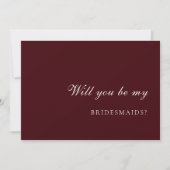 Invitation Burdund & Ivory Bridesmaid Proposal Card (Devant)