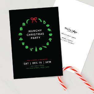 Invitation Bureau   Couronne d'icônes de nourriture festive p
