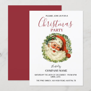 Invitation Bureau de la société père Noël Fête de Noël