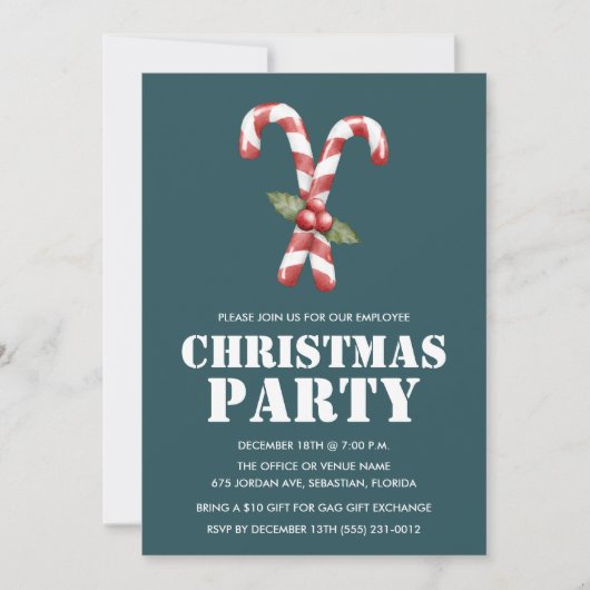 Invitation Bureau de l'employé Noël (Devant)