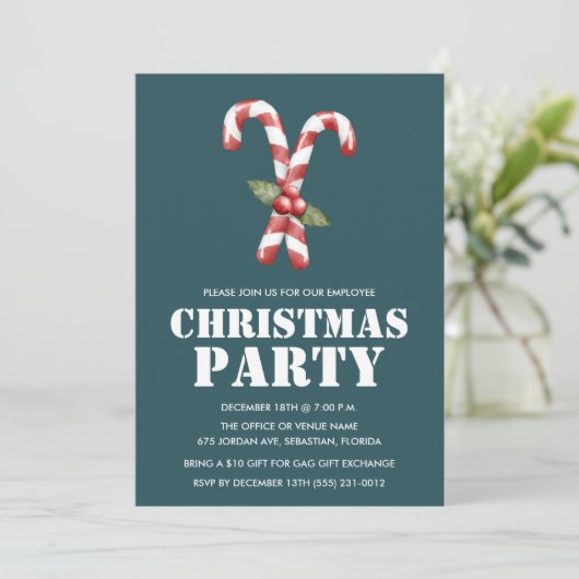 Invitation Bureau de l'employé Noël (Debout devant)