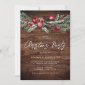 Invitation Bureau de Noël rustique Fête de Noël d'entreprise (Devant)