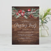 Invitation Bureau de Noël rustique Fête de Noël d'entreprise (Debout devant)