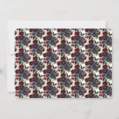 Invitation Burgandy Floral Nouvelle Date Annulation Mariage (Dos)