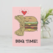 Invitation Burger aime les fraises BBQ (Debout devant)