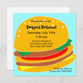 Invitation Burger BBQ Party (Devant / Derrière)