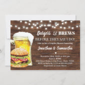 Invitation Burger et brasser rustiques avant de faire douche  (Devant)