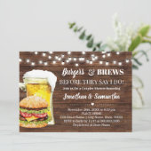 Invitation Burger et brasser rustiques avant de faire douche  (Debout devant)
