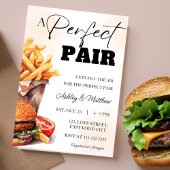 Invitation Burger et Frites Parfait Couple de Douche Mixte