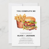 Invitation Burger & Fries Amusants Couples Décontractés Fête (Devant)