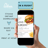 Invitation Burger Pique-nique Wedding shower BBQ