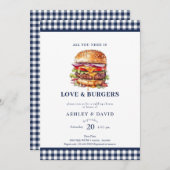 Invitation Burgers| BBQ | Fête de couples (Devant / Derrière)