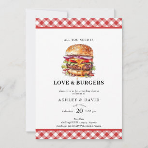 Invitation Burgers BBQ Fête de couples