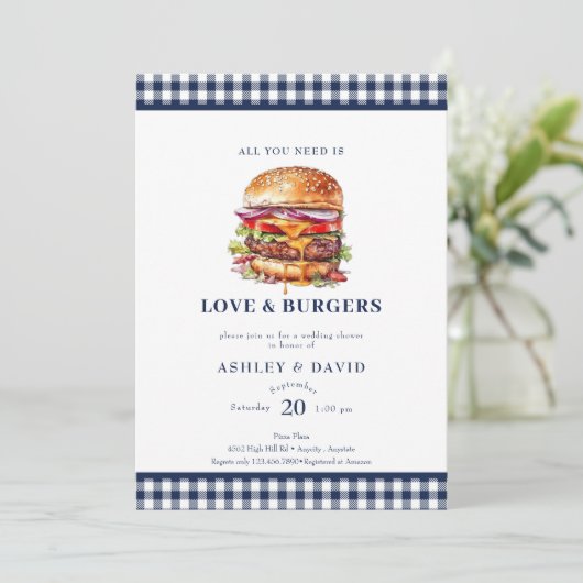 Invitation Burgers| BBQ | Shower de Couple (Debout devant)