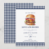 Invitation Burgers| BBQ | Shower de Couple (Devant / Derrière)