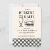 Invitation Burgers & Bière Toute occasion ou fête d'anniversa (Devant)