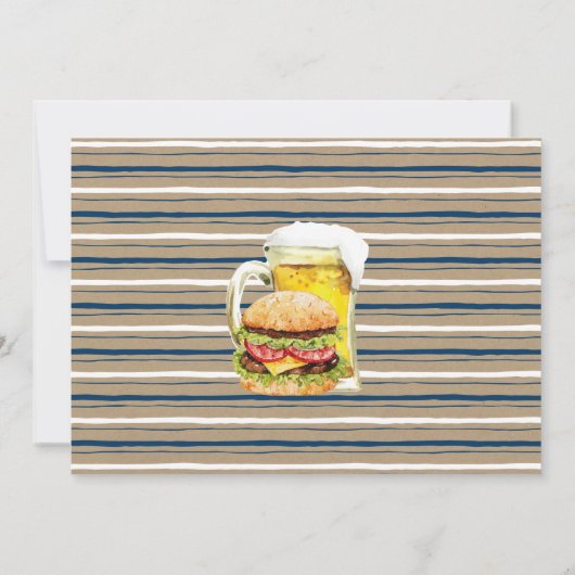 Invitation Burgers, Bières et couches aussi papa à être sous (Dos)