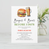 Invitation Burgers & brasses avant de faire Couples Douche (Debout devant)