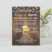Invitation Burgers & Brews Avant de faire Western Couples Dou (Debout devant)