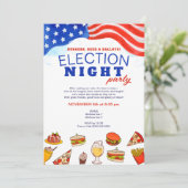 Invitation Burgers de la fête électorale moderne bière et bul (Debout devant)