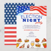 Invitation Burgers de la fête électorale moderne bière et bul (Devant / Derrière)