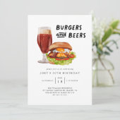 Invitation Burgers et bières BBQ fête d'anniversaire (Debout devant)