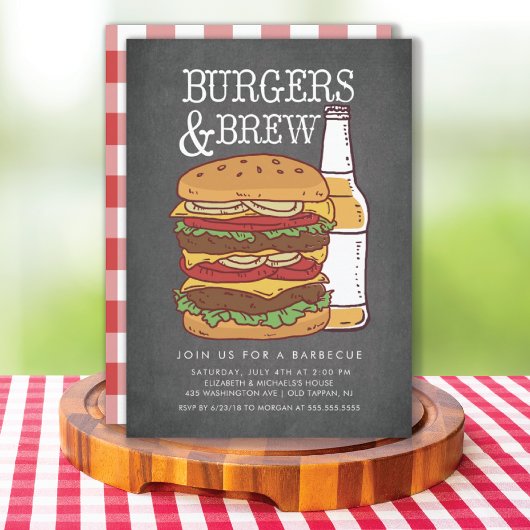 Invitation Burgers et brasser Barbecue