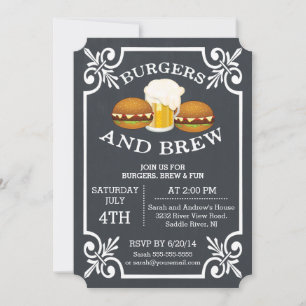Invitation Burgers et brasser Barbecue