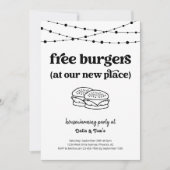 Invitation Burgers Gratuits Amusant Fête du réchauffement de (Devant)