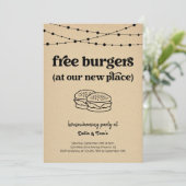 Invitation Burgers Gratuits Amusant Fête du réchauffement de  (Debout devant)