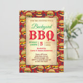 Invitation Burgers Jardin BBQ Red (Debout devant)