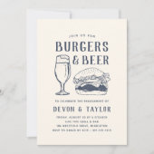 Invitation Burgers rustiques et fiançailles de bière (Devant)