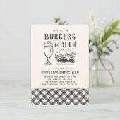 Invitation Burgers rustiques & Fête BBQ pour réchauffer la ma (Debout devant)