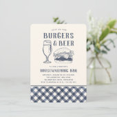 Invitation Burgers rustiques & Fête BBQ pour réchauffer la ma (Debout devant)