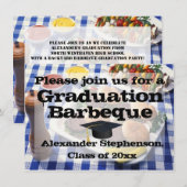 Invitation Burgers sur nappes Graduation Party Barbeque (Devant / Derrière)