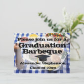 Invitation Burgers sur nappes Graduation Party Barbeque (Debout devant)