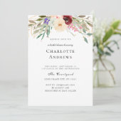 Invitation Burgund, Blush, Green Flower Fête des mariées (Debout devant)