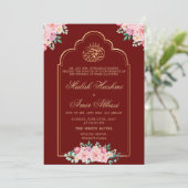 Invitation Burgund Elegance Mosque Or musulman musulman maria (Debout devant)
