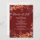 Invitation Burgundy All In One Autumn Fall Floral Wedding (Dos)