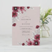 Invitation Burgundy Alluring Romantic Wedding (Debout devant)
