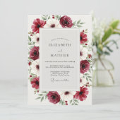 Invitation Burgundy Alluring Winter Wedding (Debout devant)