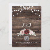 Invitation Burgundy and Blush Floral QR Code Rustic Wedding (Dos)